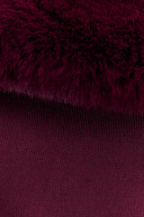 Karleigh Faux Fur Knit Maxi Dress - Plum
