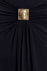 Quincy Halter Maxi Dress With Hardware - Black
