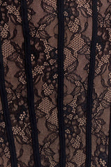 Jeannette Panelled Lace Mini Dress - Black