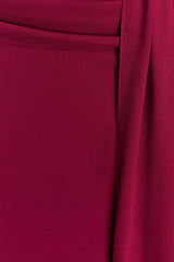 Celina Chiffon Halter Top With Hardware - Cherry Red