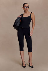 Blanca Stretch Crepe Capri Pants - Black