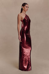 Baldwin Sequin Cut Out Maxi Dress - Mahogany