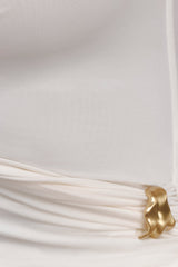 Amia Slinky Sleeveless Top With Hardware - Ivory