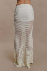 Mania Crochet Maxi Skirt With Hardware - Ivory