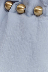Abeda Cotton Maxi Dress With Hardware - Pale Blue