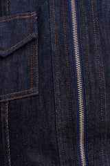 Cierra Cinched Jacket Top - Washed Indigo Blue