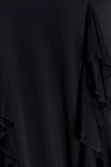 Etta Ruffle Slinky Maxi Dress - Black