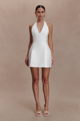 Nelly Halter Neck Cotton Mini Dress - White