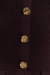 Suzie Ribbed Long Sleeve Longline Top - Chocolate