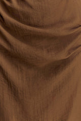 Cecilie Cut Out Shirt Midi Dress - Dark Chocolate
