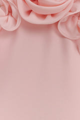 Melissa Chiffon Flower Maxi Dress - Baby Pink