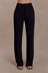 Maude Crepe Straight Leg Pants - Black