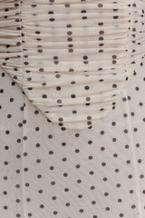 Willa Gathered Mesh Midi Dress - Polka Dot