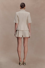 Martine Pleated Linen Short - Natural