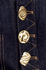 Demi High Waisted Denim Shorts - Washed Indigo Blue