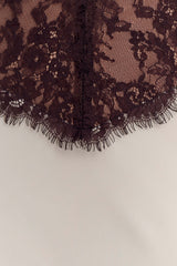 Sascha Lace And Satin Halter Maxi Dress - Ivory/Chocolate