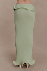 Samira Knit Wired Maxi Skirt - Pastel Green