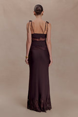 Nina Satin And Lace Camisole - Chocolate