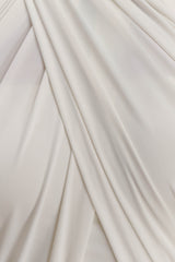 Indira Gathered Slinky Halter Maxi Dress - Ivory