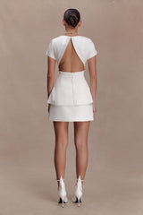 Adeline Satin Mini Skirt - White
