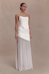 Karina Strapless Scuba Corset - White
