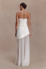Karina Strapless Scuba Corset - White