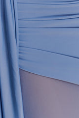 Asher Slinky One Shoulder Maxi Dress - Cornflower Blue