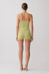 Dimitri Mini Knit Shorts With Belt - Light Olive