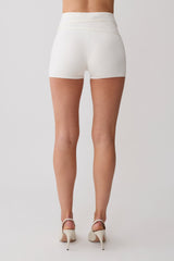 Dimitri Mini Knit Shorts With Belt - Ivory
