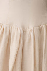 Arabella Cinched Waist Linen Mini Dress - Natural
