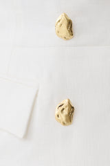 Oriana Linen Button Vest - White