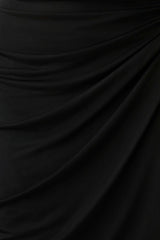 Alyn Off Shoulder Draped Mini Dress - Black