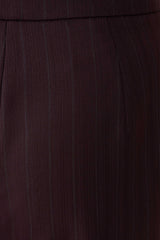 Agatha Straight Leg Suiting Pants - Plum Pinstripe