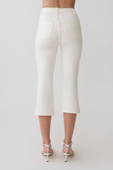 Mary Denim Capris - White
