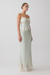 Nina Satin And Lace Camisole - Sage