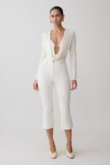 Mary Denim Capris - White
