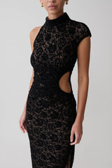 Trinh One Shoulder Maxi Dress - Black
