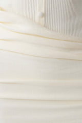 Agness Long Sleeve Button Up Knit Dress - Ivory