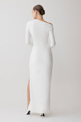 Thalyn Crepe Maxi Dress With Split - White