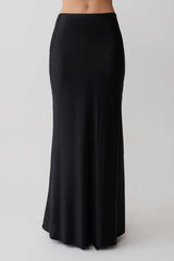 Sabrina Silk Blend Maxi Skirt - Black