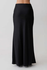 Sabrina Silk Blend Maxi Skirt - Black