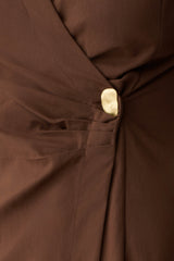 Mikaila Asymmetric Shirt Dress - Dark Chocolate