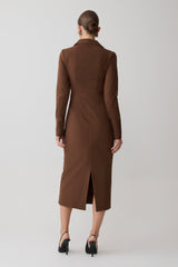 Mikaila Asymmetric Shirt Dress - Dark Chocolate