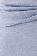 Adrienne Lurex Knot Maxi Skirt - Pastel Blue