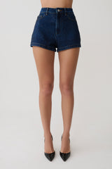 Dan Diamante Denim Shorts - Midnight Blue