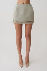 Frankie Satin Mini Skirt - Smoke