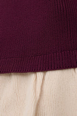 Amirose Ruffle Knit Midi Dress - Plum