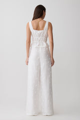 Vivian Embroidered Sleeveless Top - White