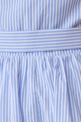 Cindy Collared Midi Dress - Blue Pinstripe