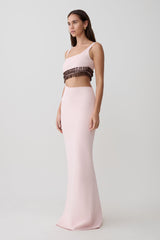Ruvic Knit Maxi Beaded Dress - Baby Pink